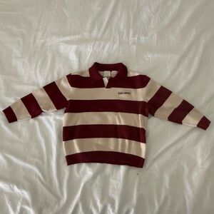 Zara Striped Polo Sweater in Burgundy and Cream - boys